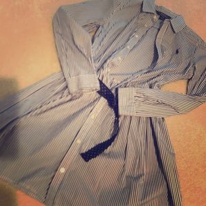 Polo belted shirt dress